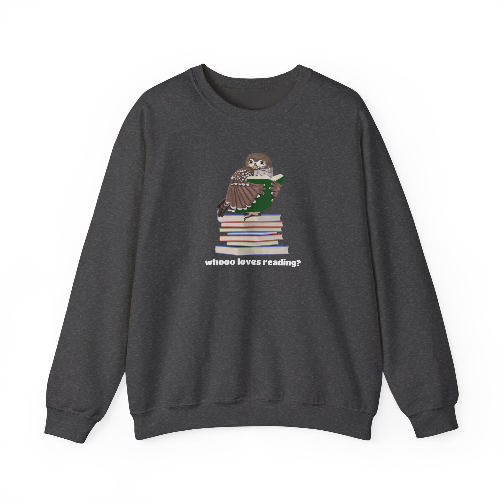 Whooo Loves Reading Owl Teacher Sweatshirt – Cozy Librarian & Book Lover Crewneck