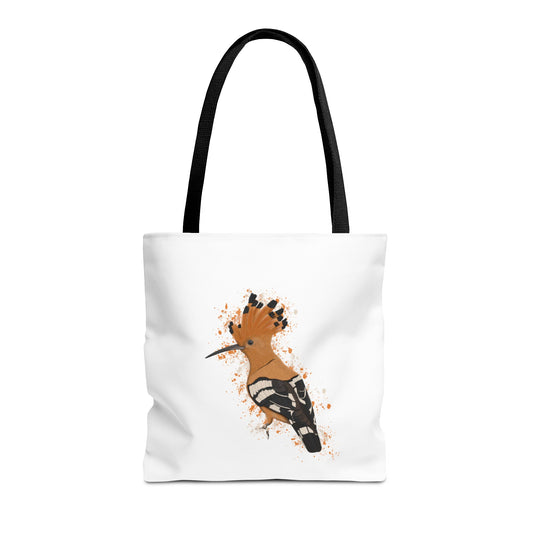 Wiedehopf Tragetasche 40x40cm Vogel Tasche Weiß für Vogelbeobachter