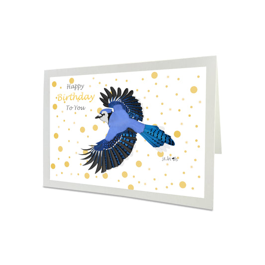 Blue Jay Bird Happy Birthday To You Greeting Card