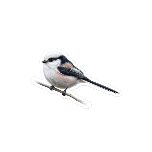 シマエナガ 防水ビニールステッカー / 野鳥デザイン (PC・スーツケース用)