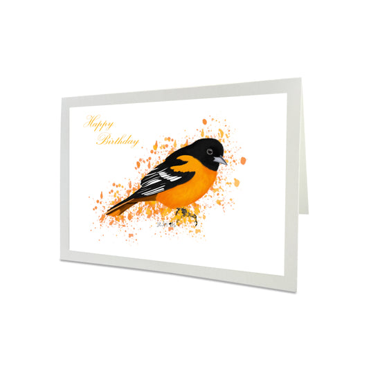 Oriole Bird Happy Birthday Greeting Card