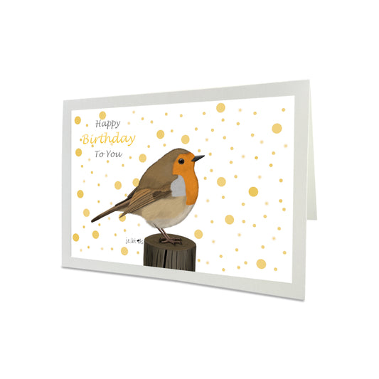 Robin Bird Happy Birthday To You Greeting Card