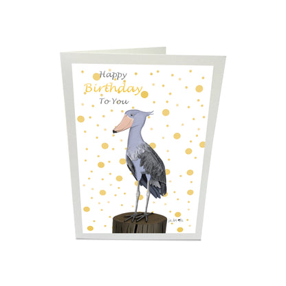 Shoebill Bird Happy Birthday To You Greeting Card