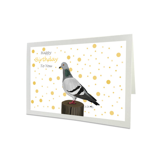 Pigeon Bird Happy Birthday To You Greeting Card
