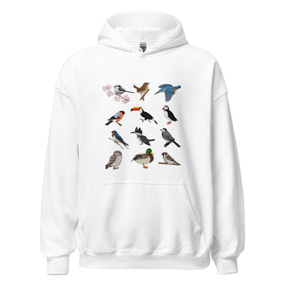 カワセミ シマエナガ スズメ パーカー / 野鳥 バードウォッチング 愛鳥家 - ドイツデザイン