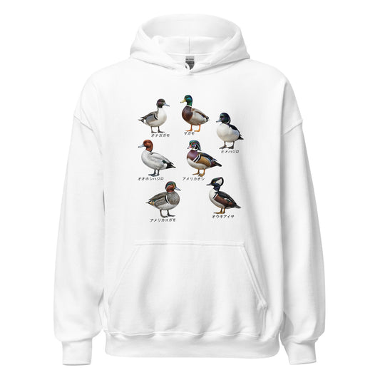 マガモ アメリカオシ ヒメハジロ パーカー / 野鳥 バードウォッチング 愛鳥家 - ドイツデザイン