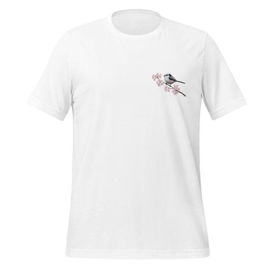 シマエナガと桜のTシャツ / 雪の妖精デザイン