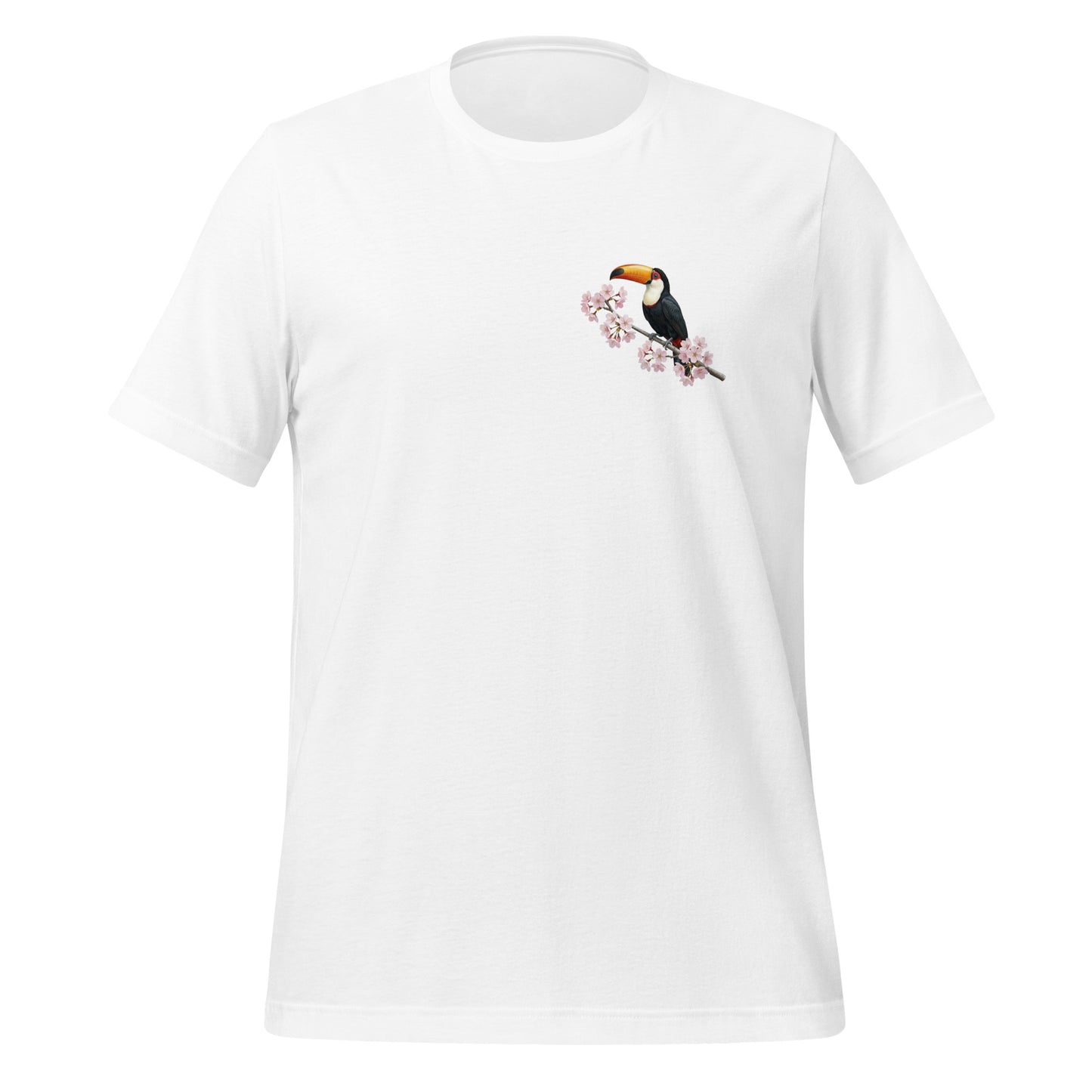 オオハシと桜の Tシャツ - 野鳥 バードウォッチング 愛鳥家 - ドイツデザイン