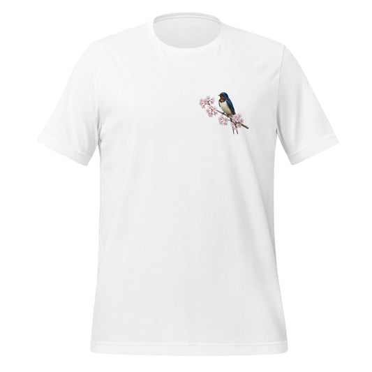 ツバメと桜の Tシャツ - 野鳥 バードウォッチング 愛鳥家 - ドイツデザイン