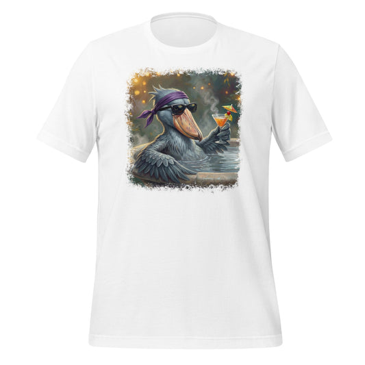 【おもしろ 野鳥Tシャツ】サングラスでリラックスするハシビロコウ | ユニセックス