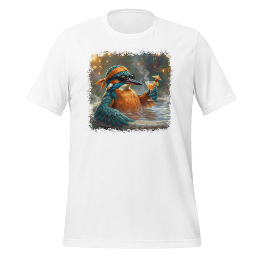 【おもしろ 野鳥Tシャツ】サングラスでリラックスするカワセミ | ユニセックス