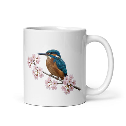 カワセミと桜の マグカップ - 野鳥 バードウォッチング ギフト - ドイツデザイン
